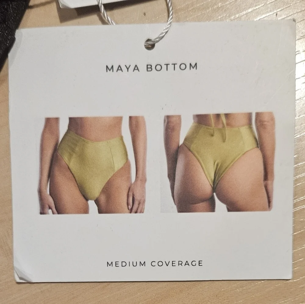 JANTHEE BERLIN Maya Cheeky High-waisted Bikini Bottom Brown-Mocha sz Small (2-4)